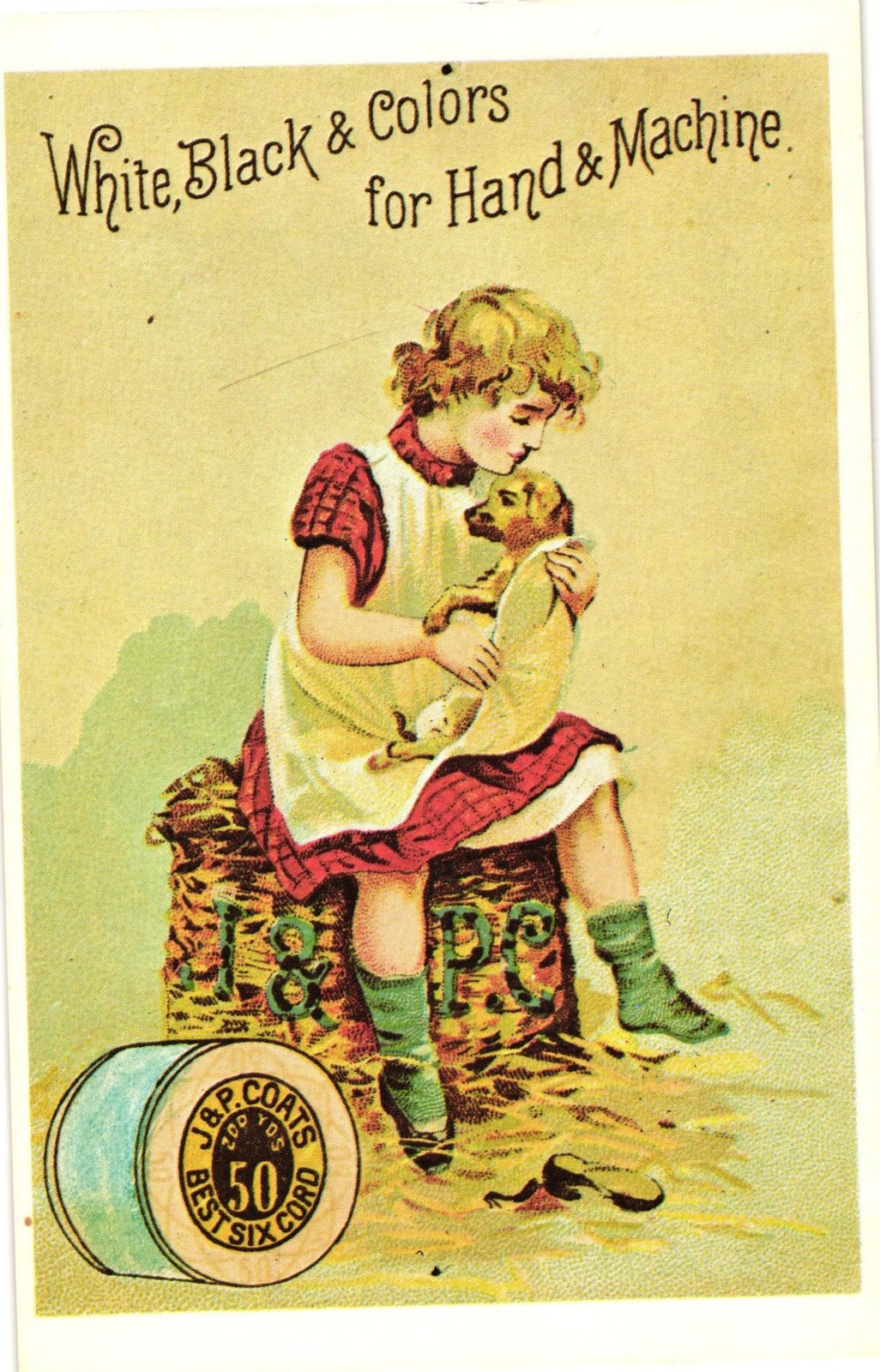 Trade Cards Of Yesteryears J.P. Coats Sewing Cotton Reel Postcard Repro Series I