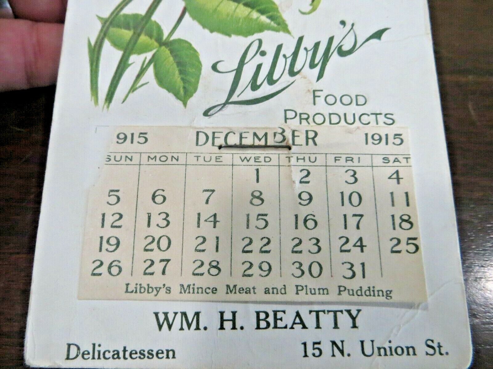 Libby’s Food Products 1915 trade card Libby,McNeill,& Libby,Chicago WM.H.Beaty