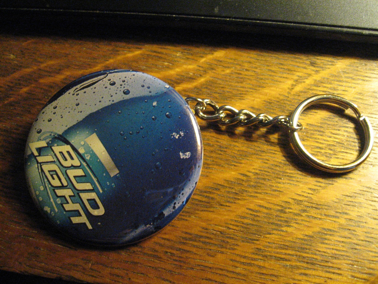 Budweiser Bud Light Bottle Advertisement Keychain Backpack Purse Clip Ornament