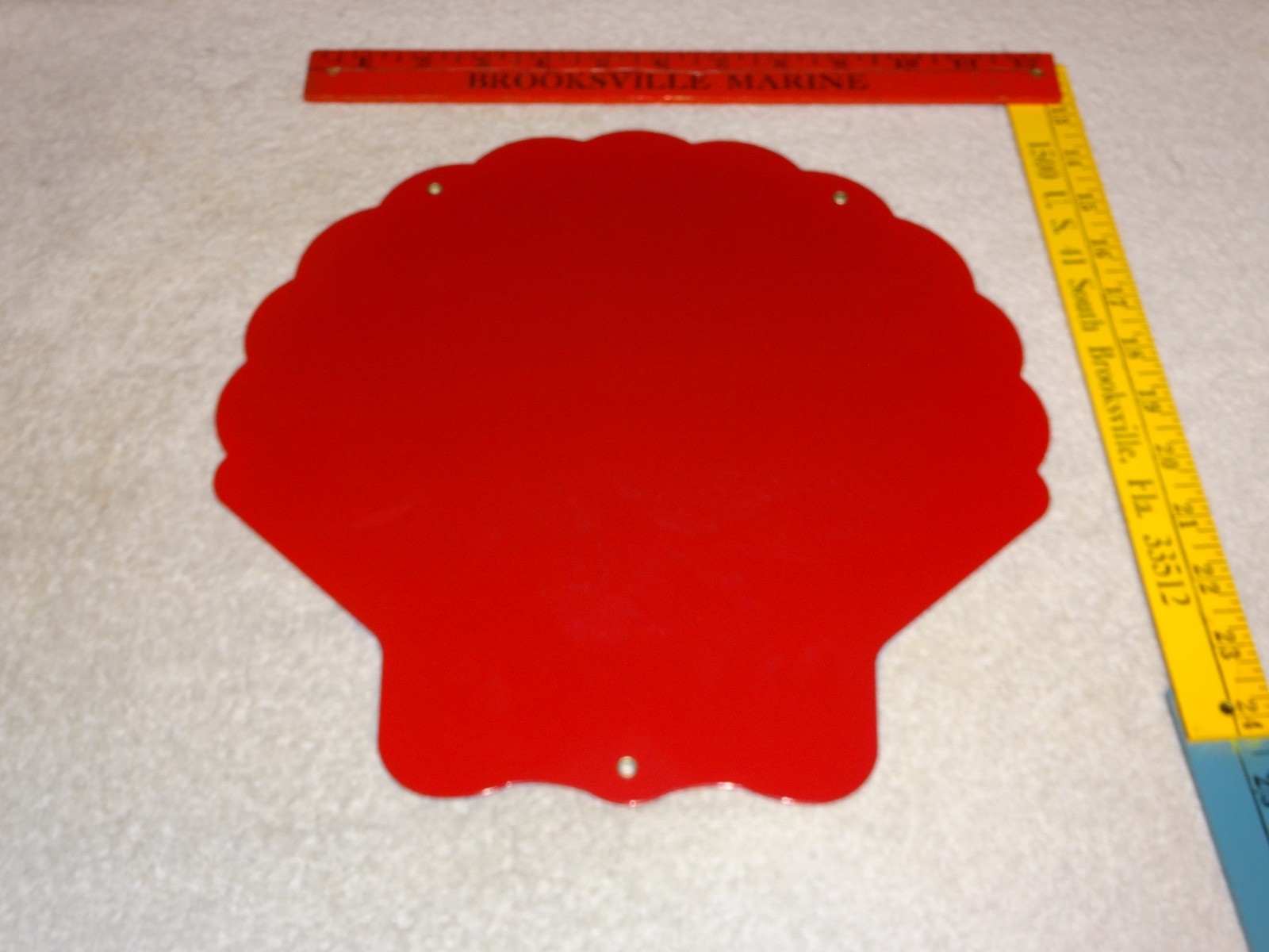 VINTAGE SUPER SHELL ⛽️ GASOLINE 11 3/4″ PORCELAIN METAL SERVICE STATION OIL SIGN