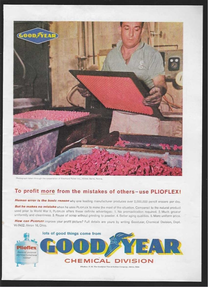 Goodyear Tire & Rubber Chemical Division Plioflex Akron OH 1960 Vintage Ad