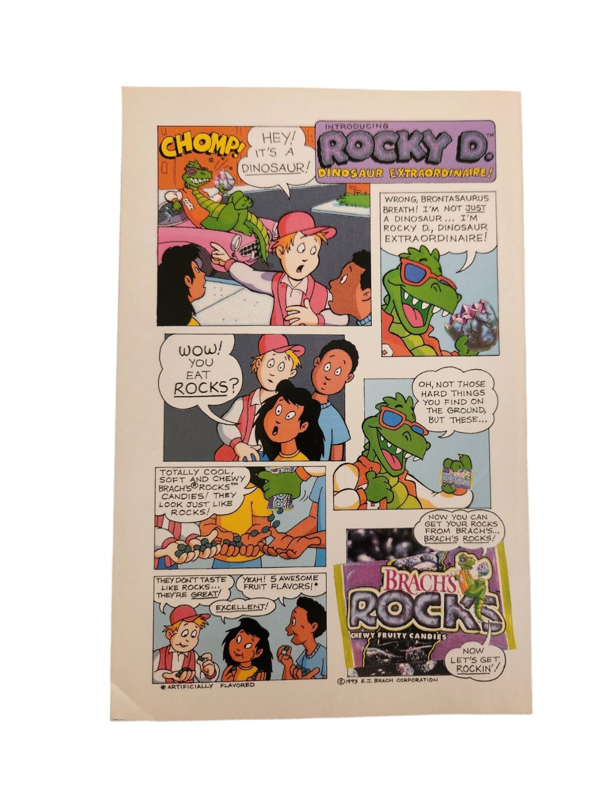 PRINT AD 1993 BRACH’S ROCKS Candy Comic Book Size Original & Authentic