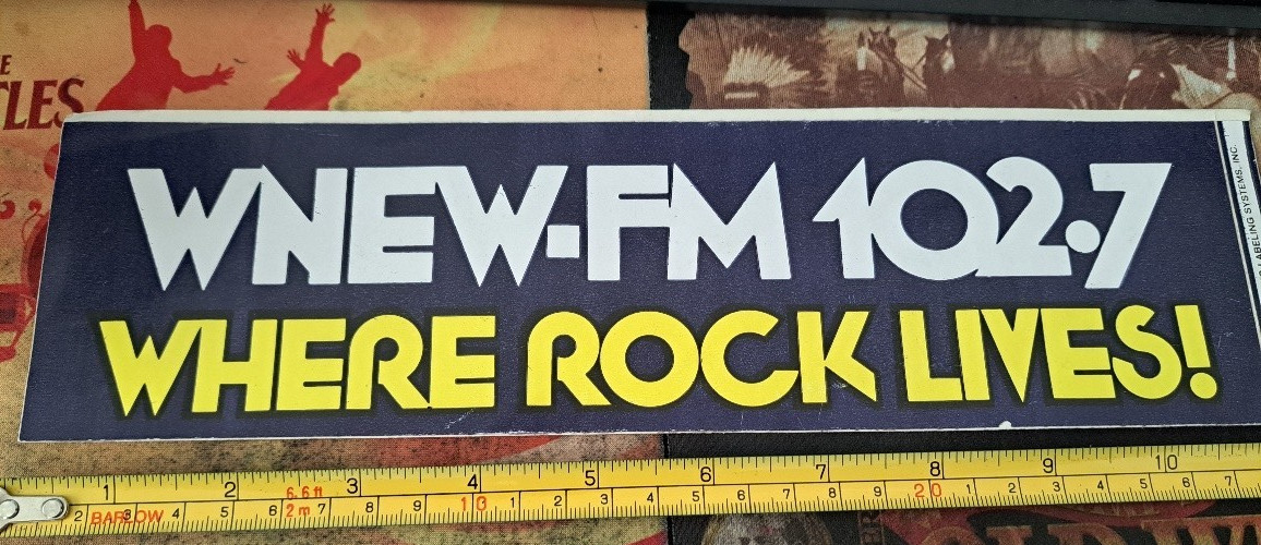 Vintage WNEW FM Radio NYC Bumper Sticker – unused