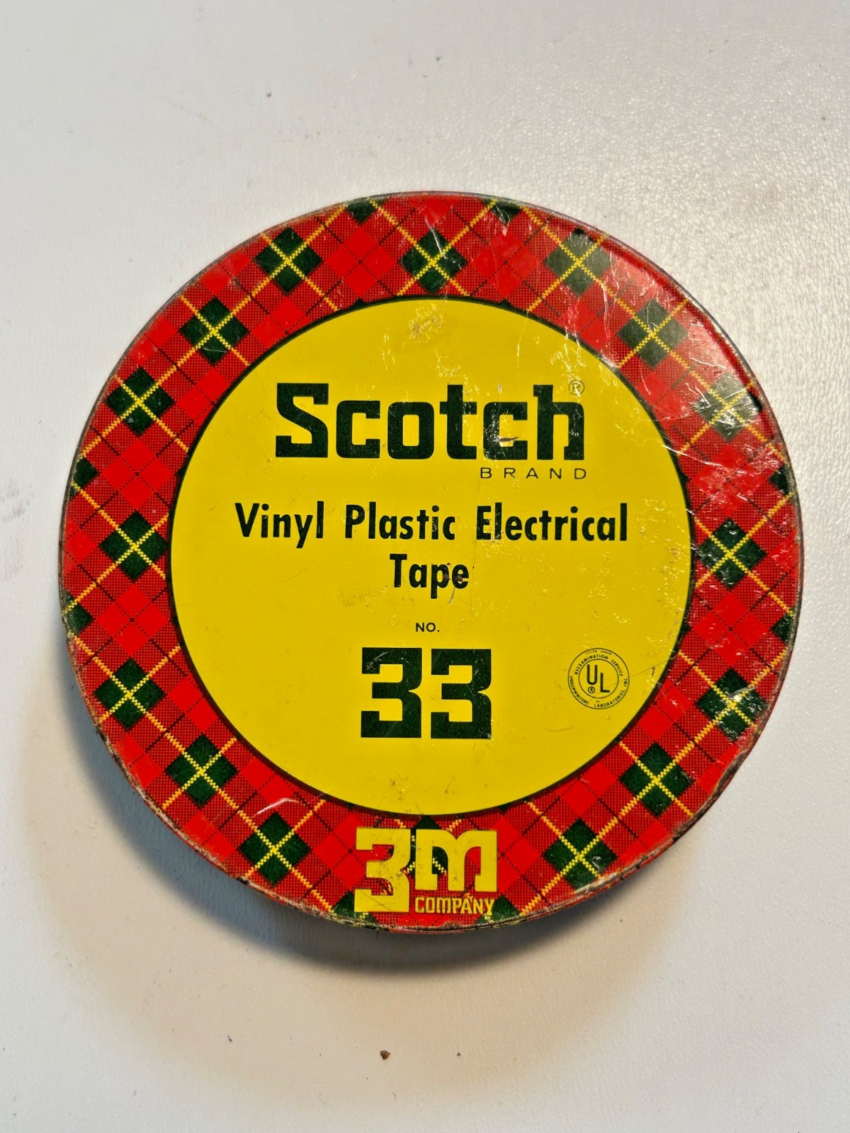 Vintage 3M Scotch Vinyl Plastic Electrical Tape No. 33 Empty Tin Only