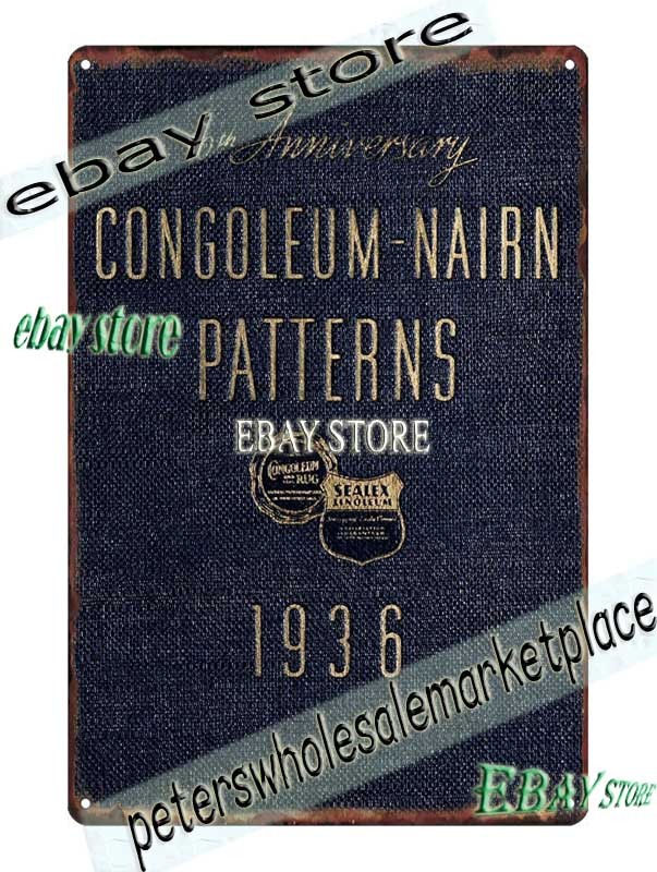 1936 Congoleum Nairn Patterns Flooring Builder Trade Tin Sign artwork wall