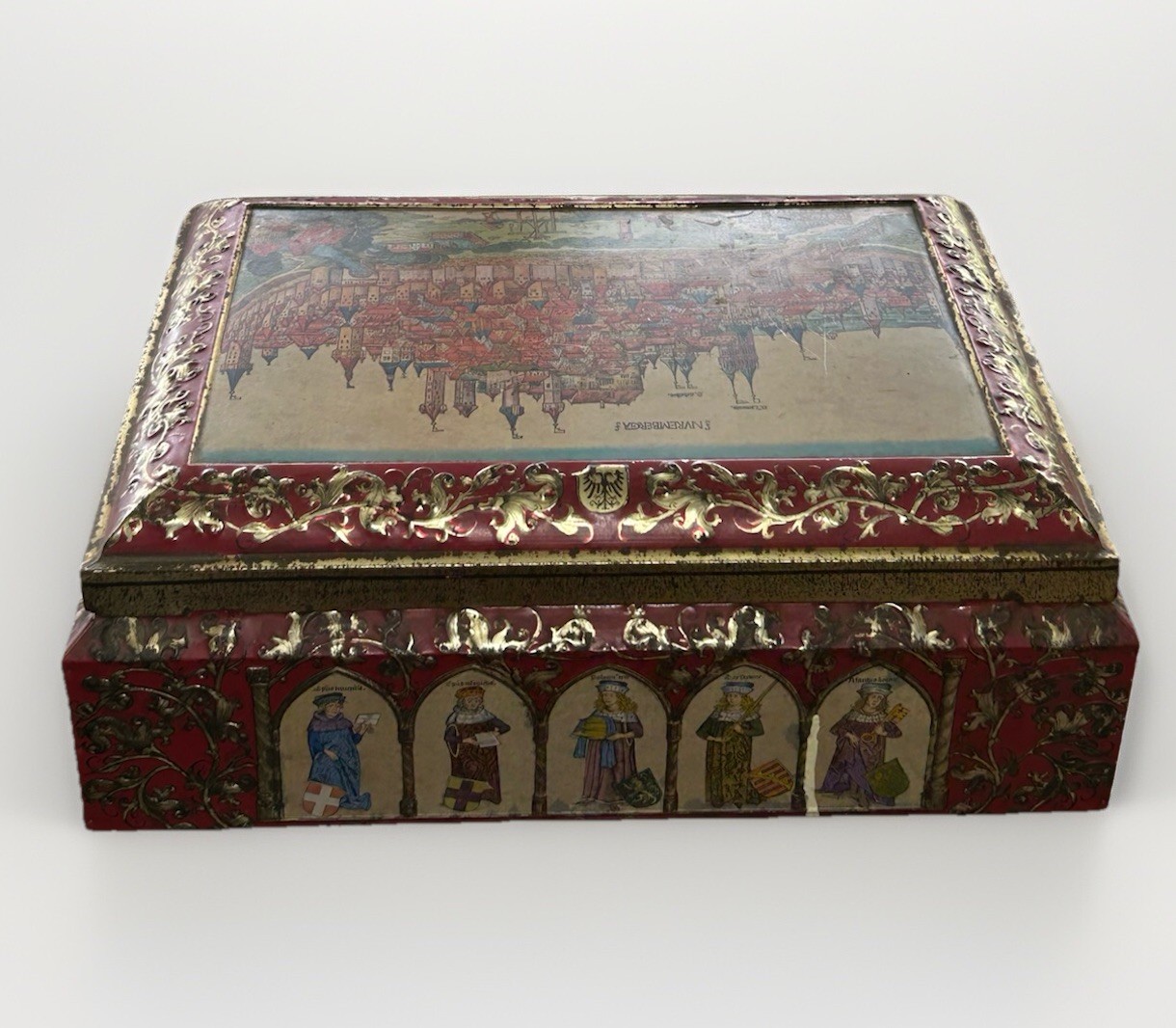 E Otto Schmidt Lebkuchenfabrik Nürnberg Cookie Tin Large 17.25” x 11.5” x 6.75”