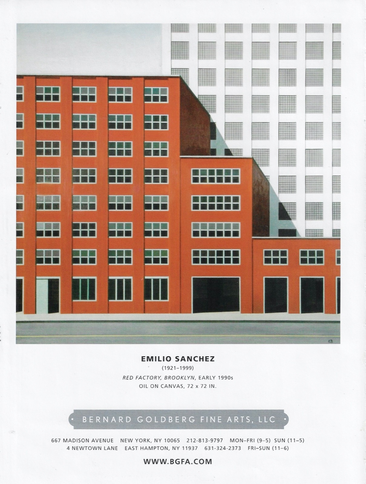 EMILIO SANCHEZ Early 90’s Red Factory Brooklyn Art Gallery 2009 Ad