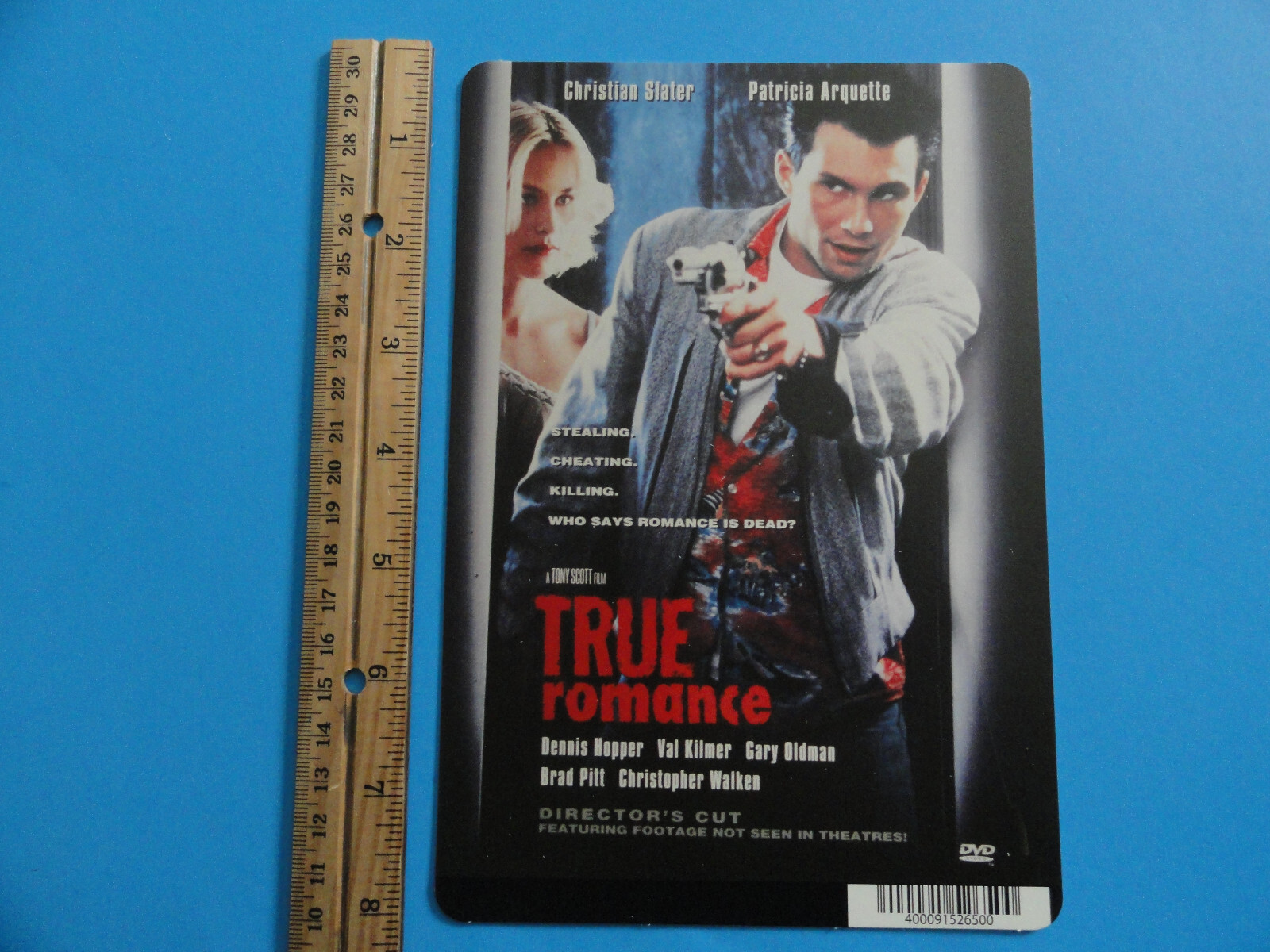 TRUE ROMANCE- CHRISTIAN SLATER – BLOCKBUSTER VIDEO BACKER CARD 5″X8″