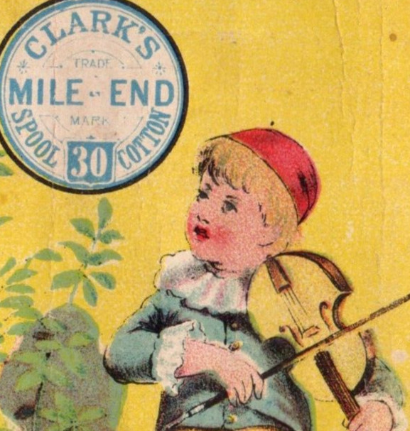 1883 Folding Pocket Calendar Clark’s Mile-End Spool Cotton Thomas Russell F165