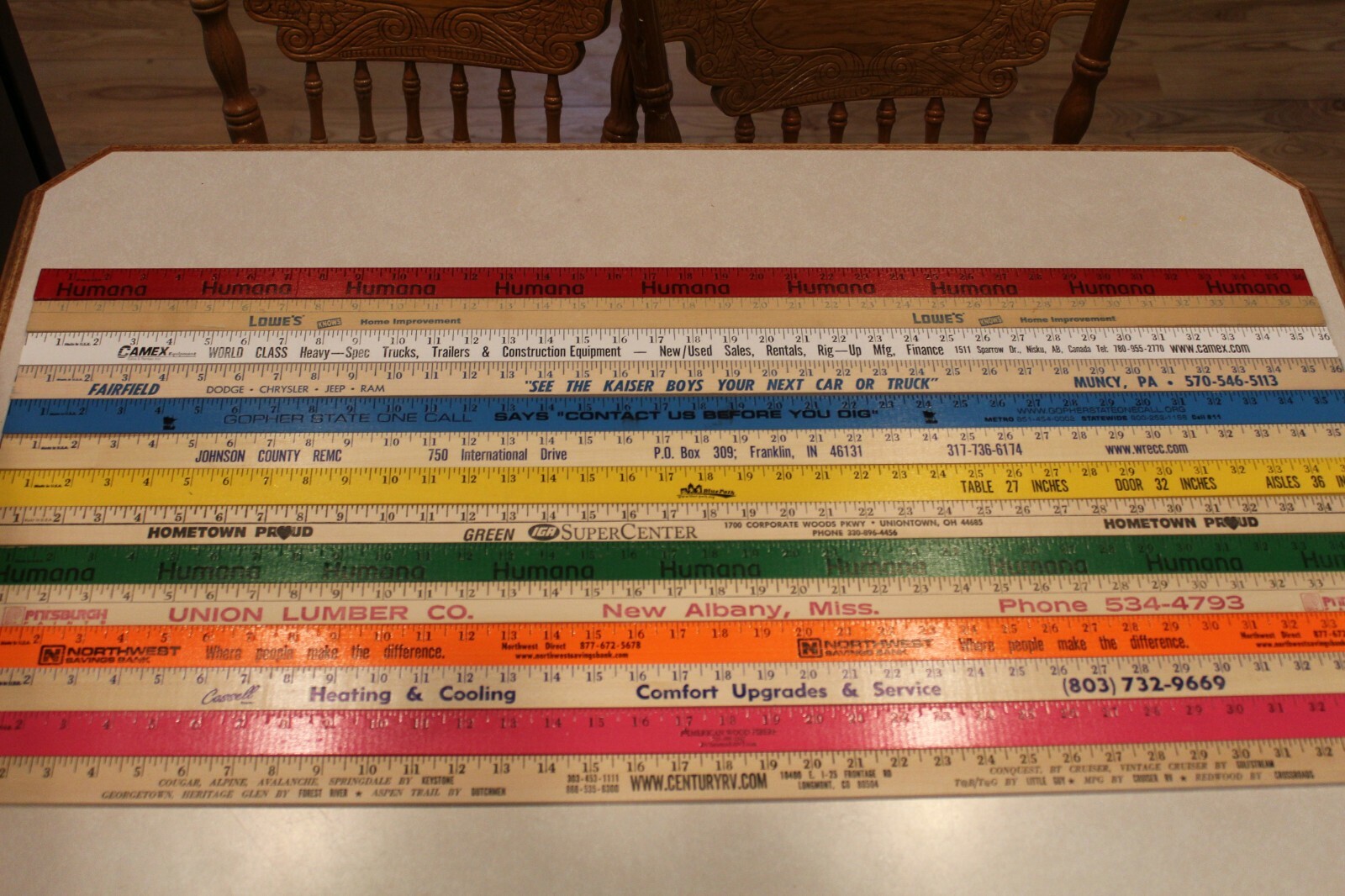 14 Yardstick Wood Wooden Ruler Lot Advertising Sign Color Art Craft Hobby