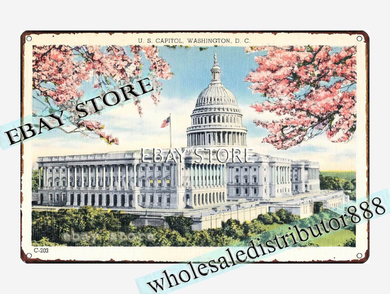 1930-45 U. S. Capitol, Washington, D. C. tin sign cafe tavern plaque