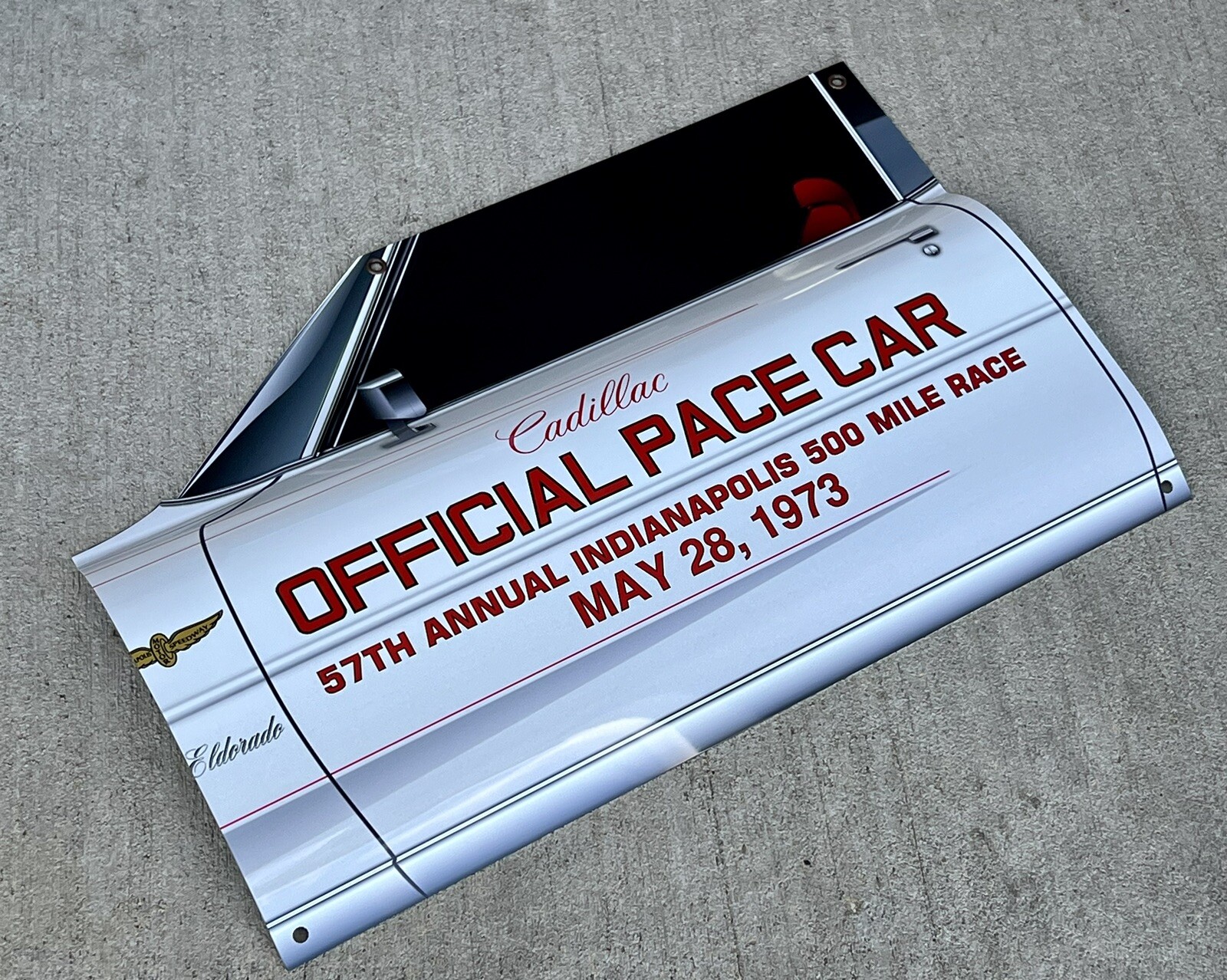WOW! 1973 CADILLAC Eldorado Indy 500 Pace Car Door Style Sign