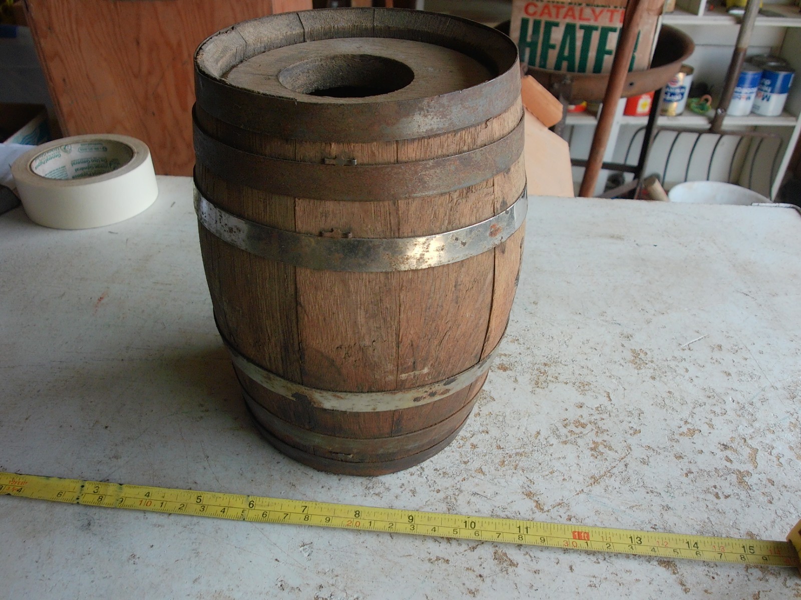 Vintage Monarch Teenie Weenie Pickle Wood Barrel 7.5″ Tall 5″ Dia. Lot 26-18-5