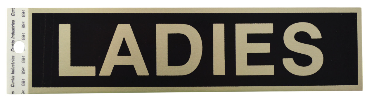 Vintage Curtis Industries Metal LADIES Adhesive Sign