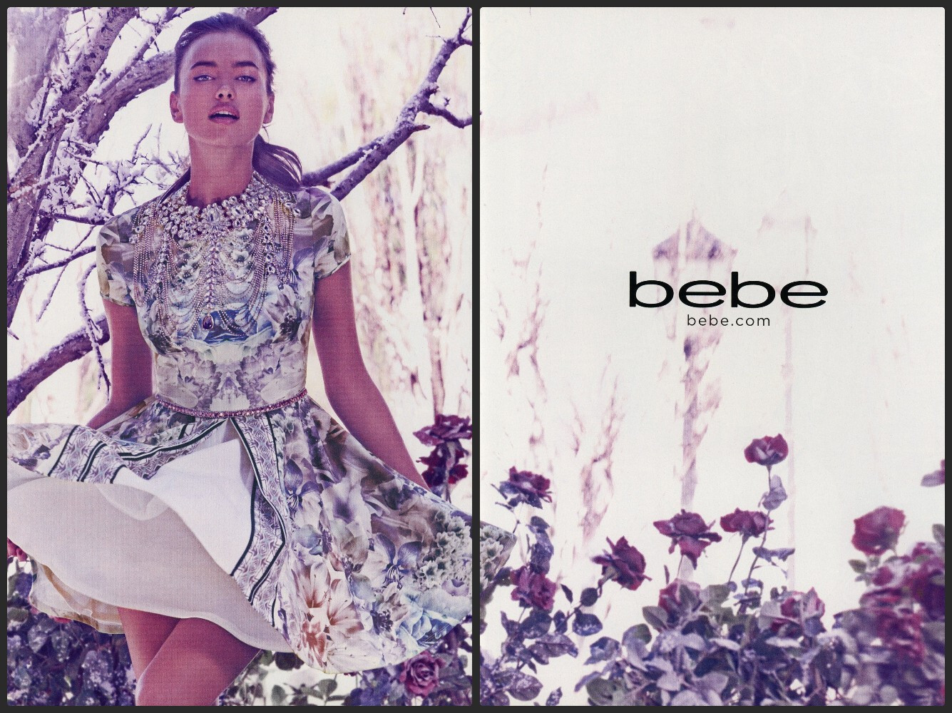 BEBE magazine AD #269 RARE OOP 2015 IRINA SHAYK SEXY MODEL PIN-UP 2 PGS