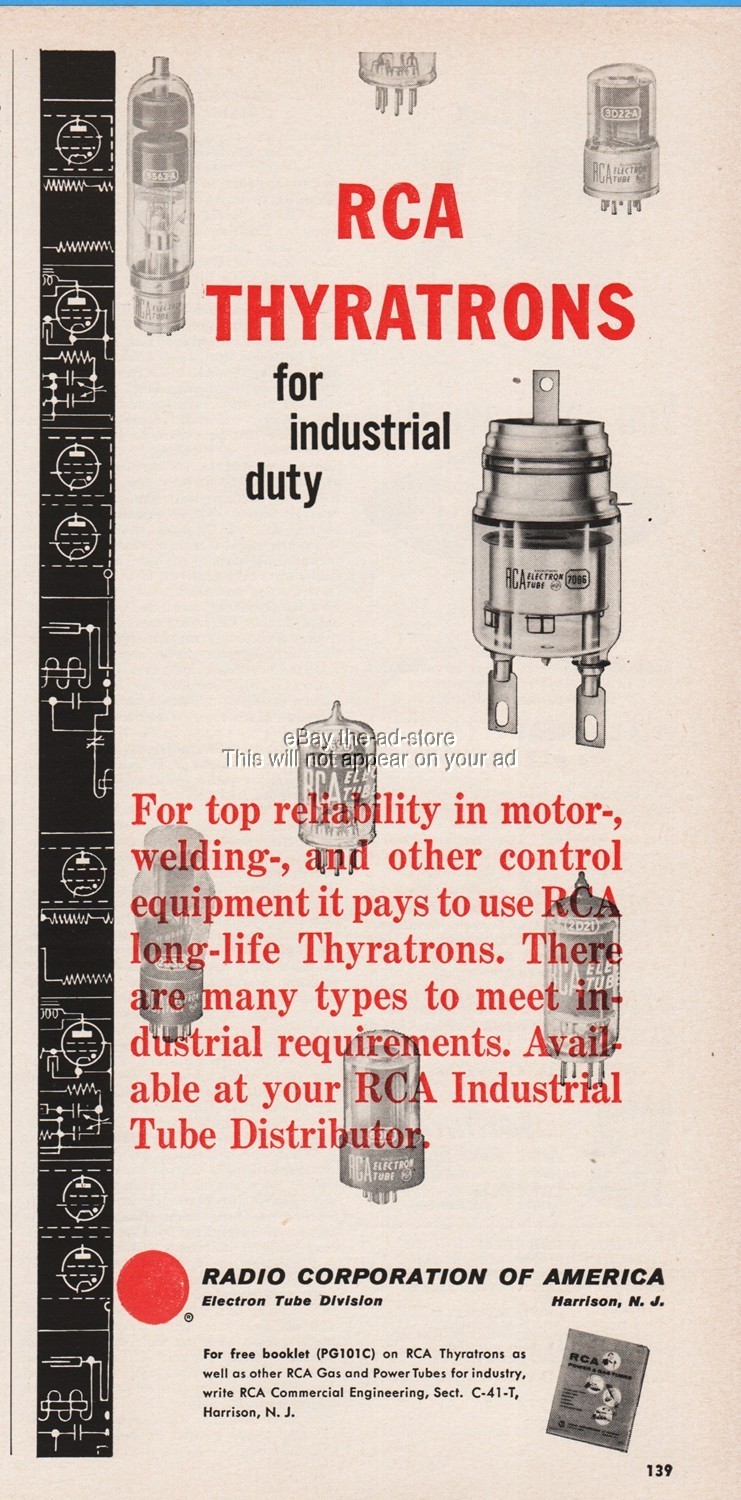 1958 RCA Electron Tube Harrison NJ Thyratron Vintage Electronics Photo Print Ad