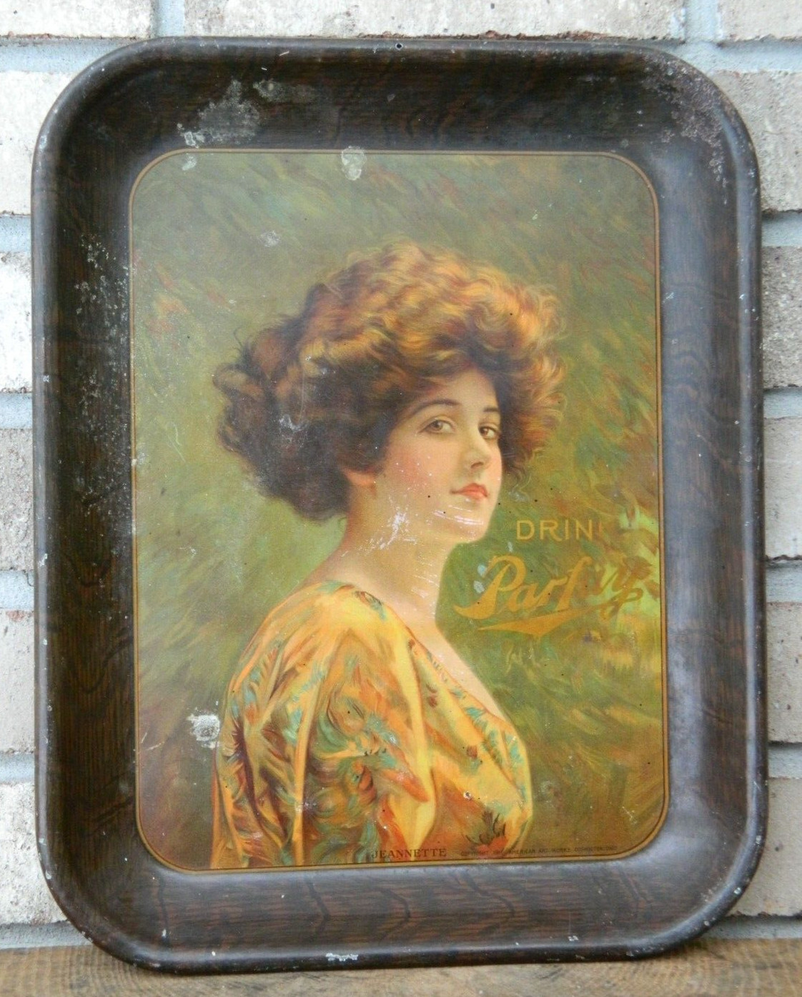 Rare Antique Drink Parfay Jeanette Tray, 1911 American Art Works (Coshocton OH)