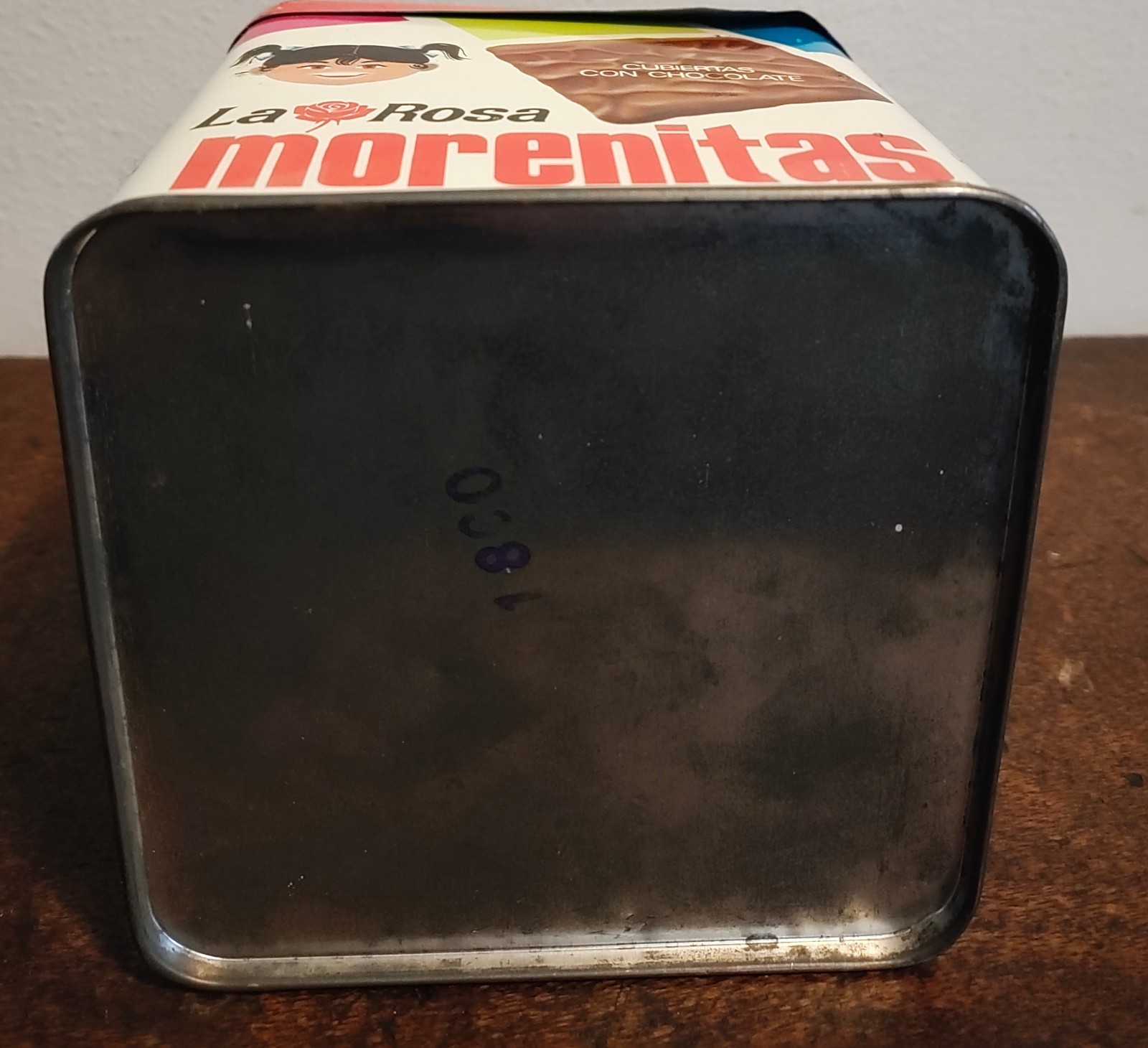Vintage La Rosa morenitas Chocolate wafers Tin Metal Box Stash trinkets pop art