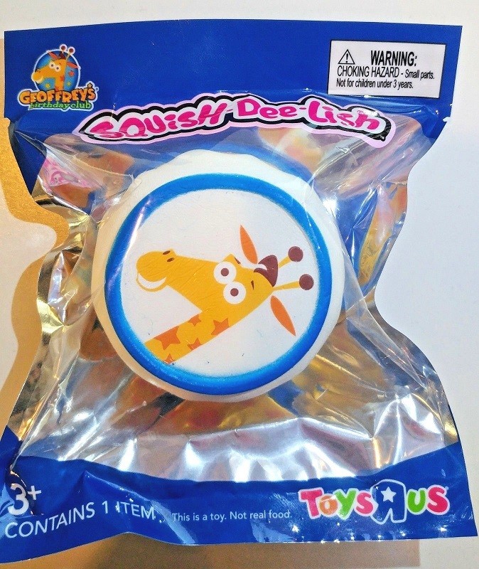 Toys R Us Geoffrey Giraffe Birthday Cake Squishie Squish-dee-lish Squeeze Toy