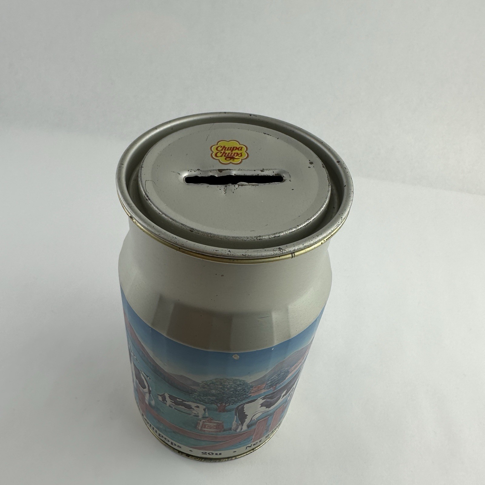 Vintage CHUPA CHUPS Tin Can Collectible Ice Cream Lollipops 1997 Coin bank