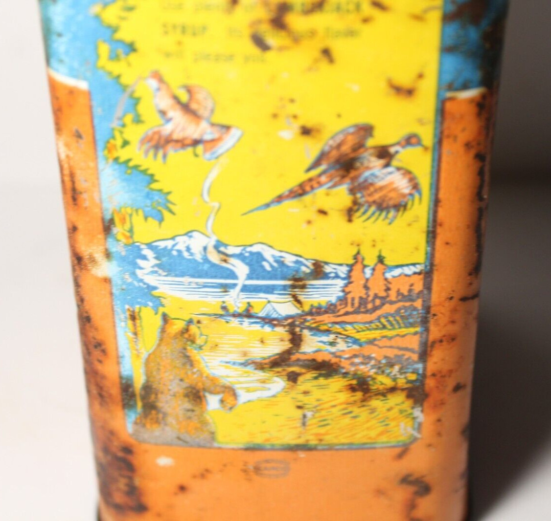1950s VINTAGE LUMBERJACK GRAPHIC SYRUP TIN CAN NALLEY VALLEY TACOMA WASHINGTON
