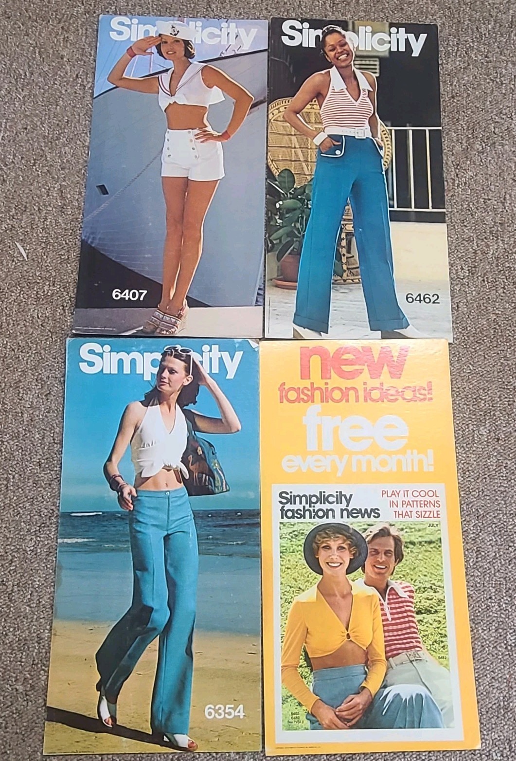 Vintage 1974 Simplicity Store Display Sewing Pattern Standee Lot Of 4 Unpunched