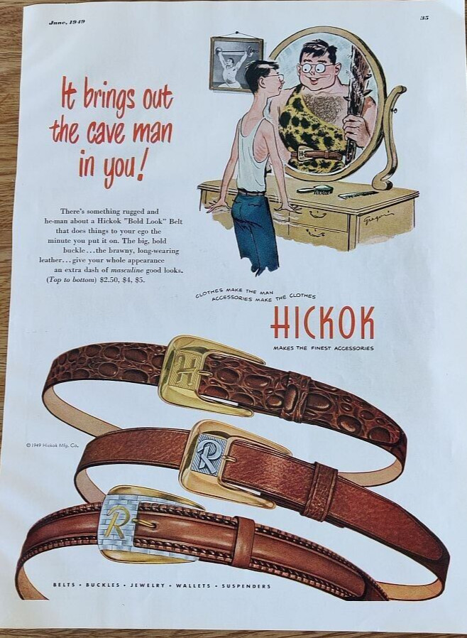 HICKOK – Makes The Finest Accessories Print Ad 1949
