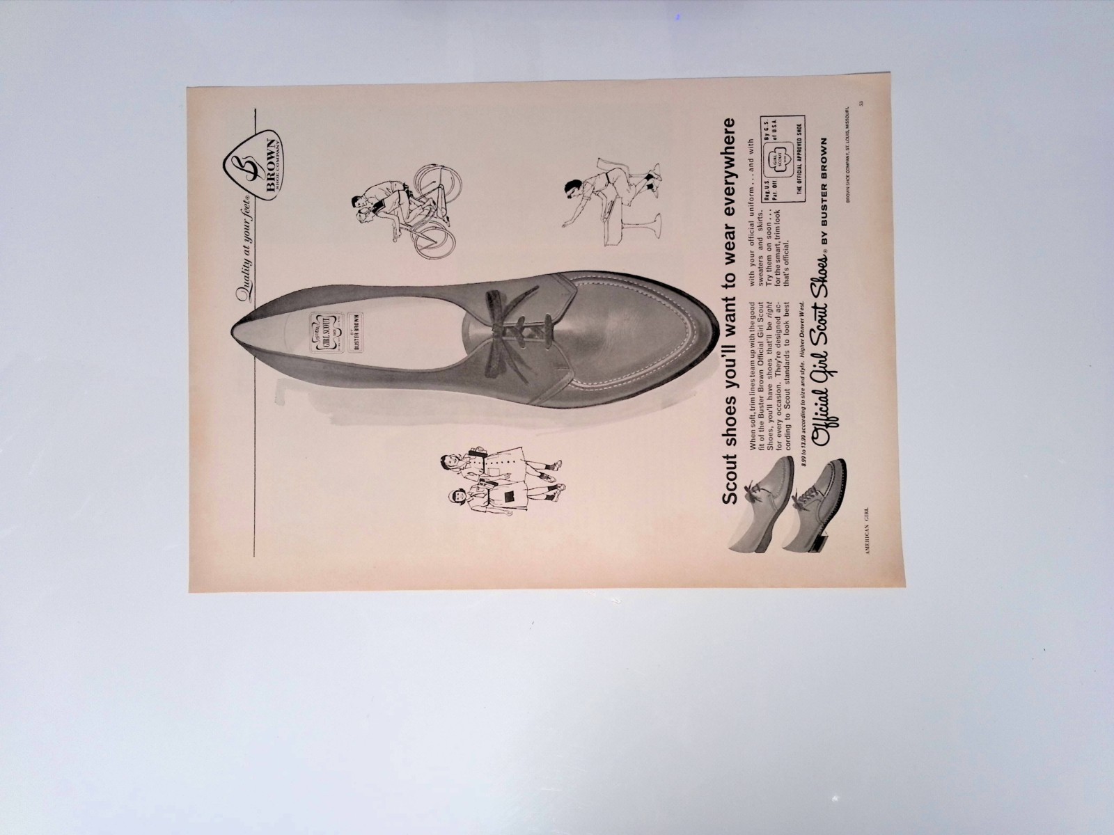1964 Buster Brown Official Girl Scout Shoes Girl Scouts Print Ad Amer Girl March