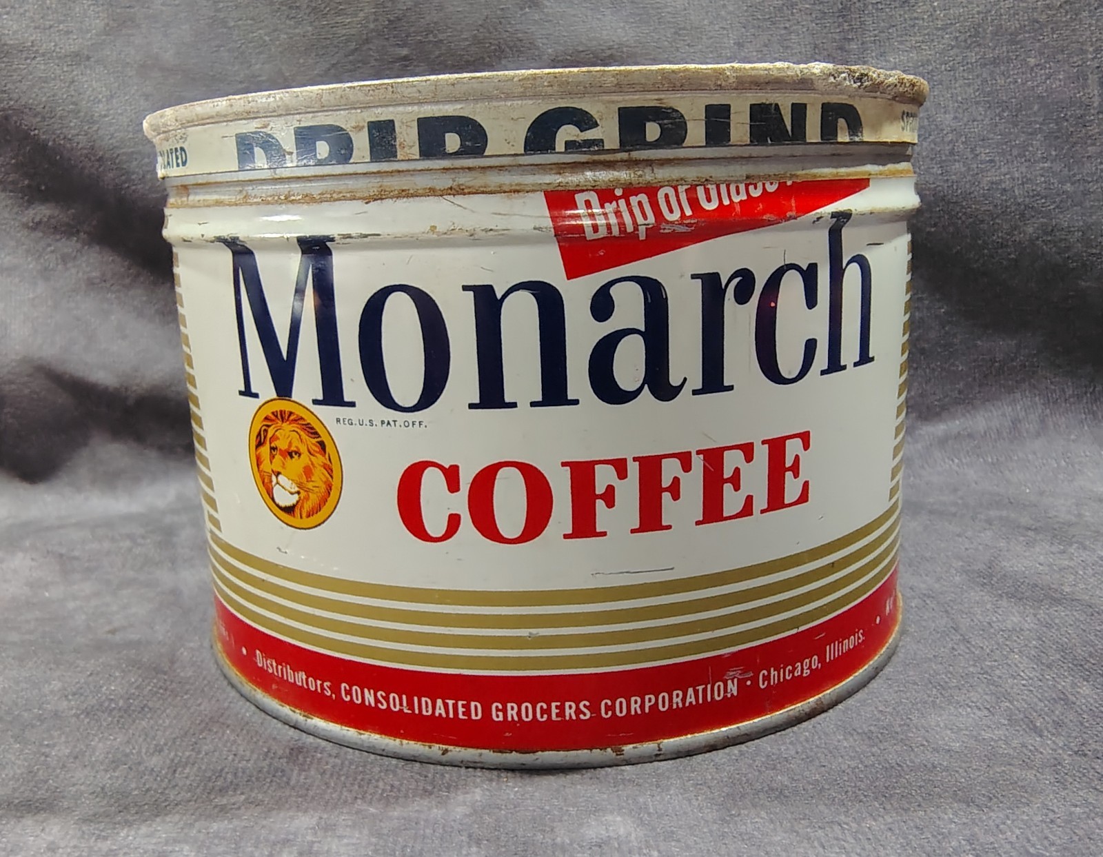 VINTAGE MONARCH KEYWIND COFFEE TIN