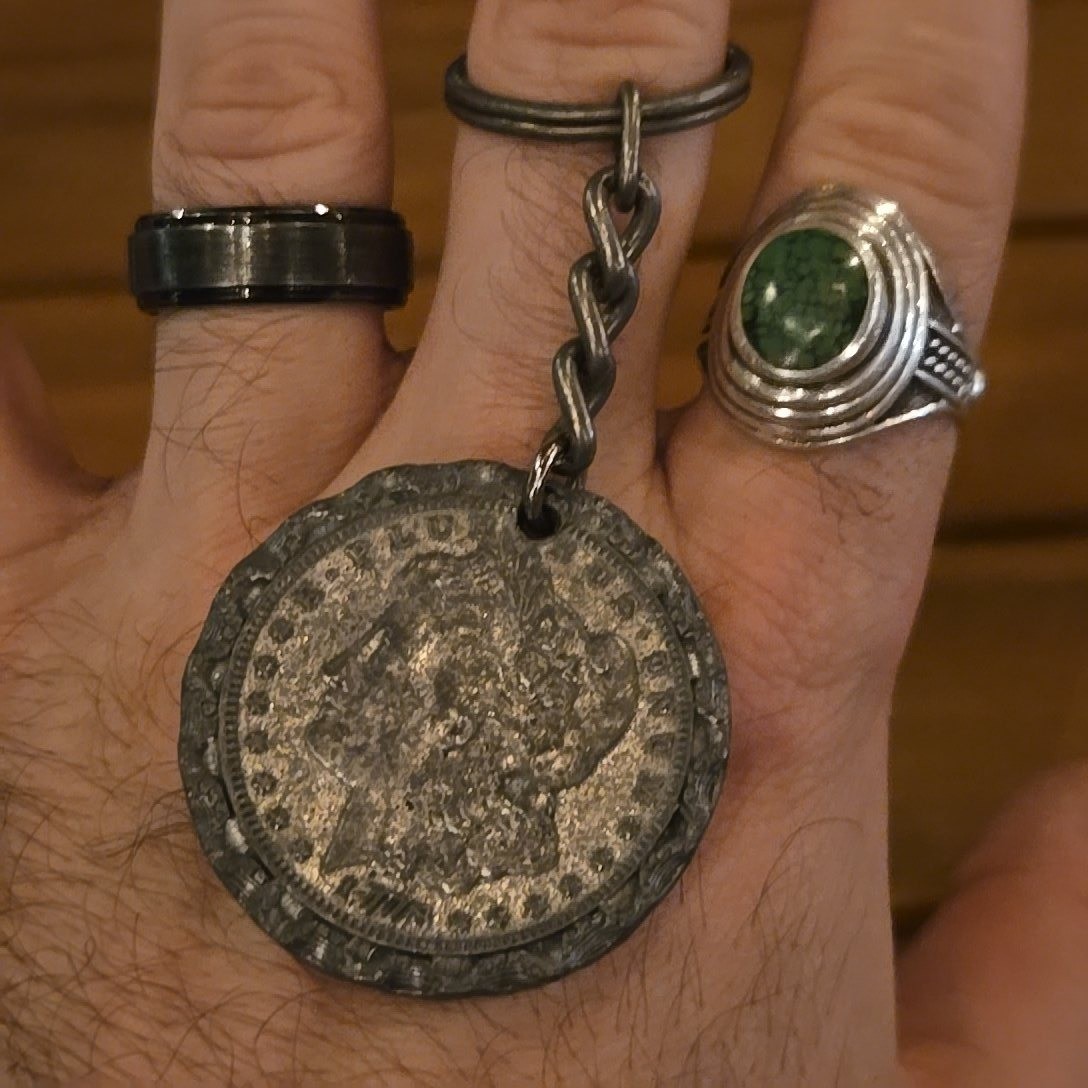 VTG Container Specialties Unisex OS Keychain Silver 1976 Morgan Dollar Coin USA