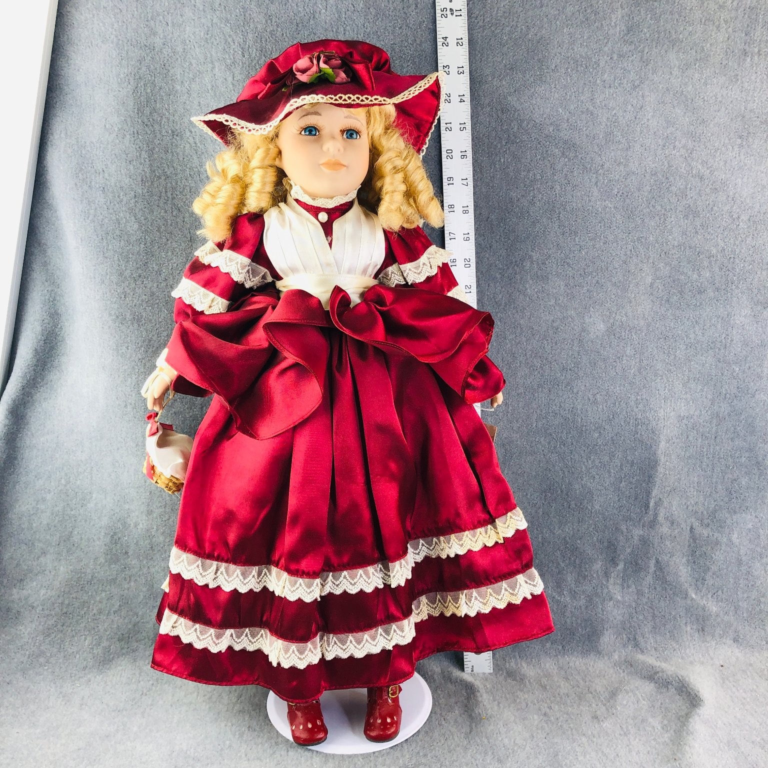 Collectible Memories Valerie Porcelain Doll 24 in w/Tag w/Stand