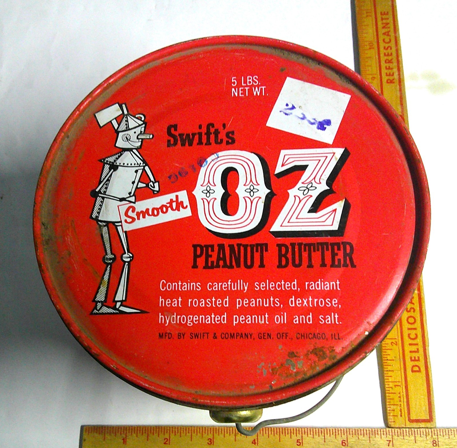 oz peanut butter can vintage food collectible tin wizard movie memorabilia