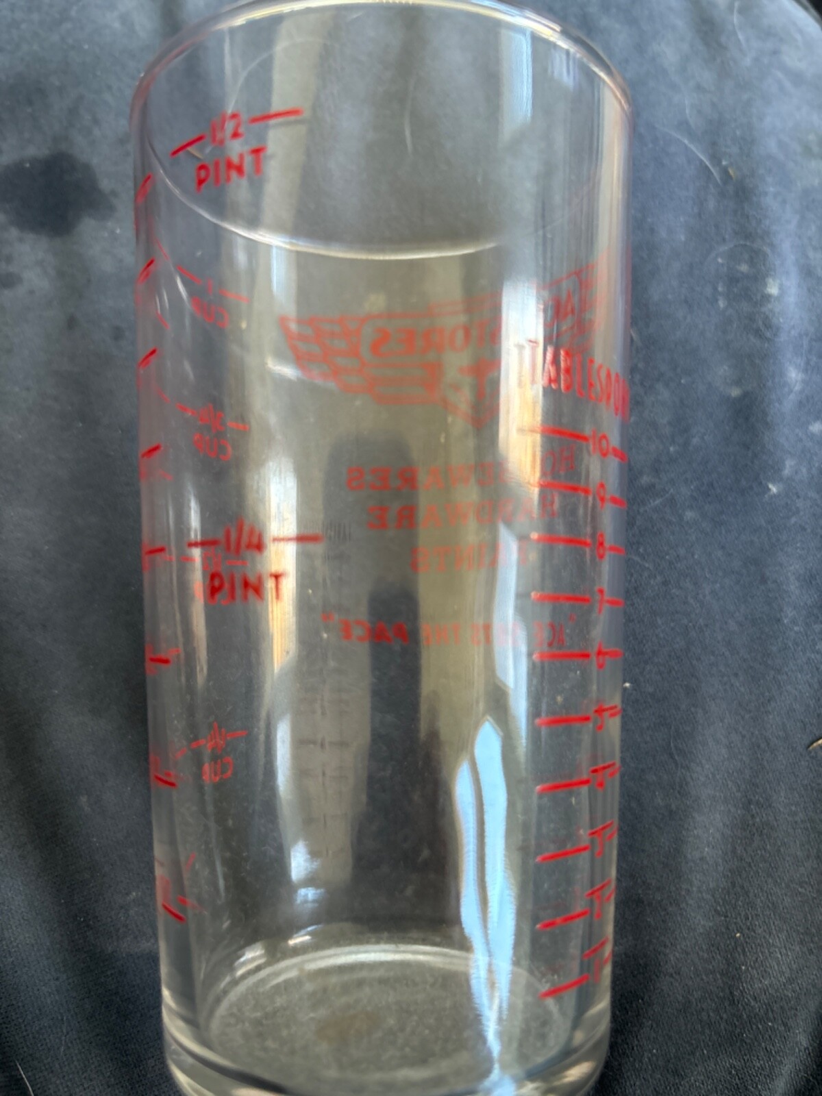 Ace Stores Housewares Hardware Paints Advertising Libbey Measuring Glass