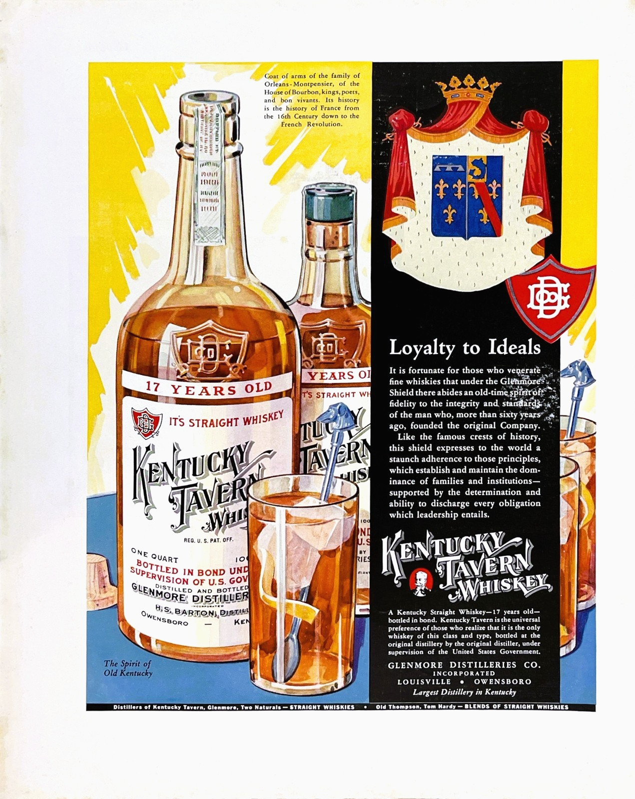 Kentucky Tavern Whiskey Glenmore Distillery Owensboro KY 1935 Magazine Print Ad