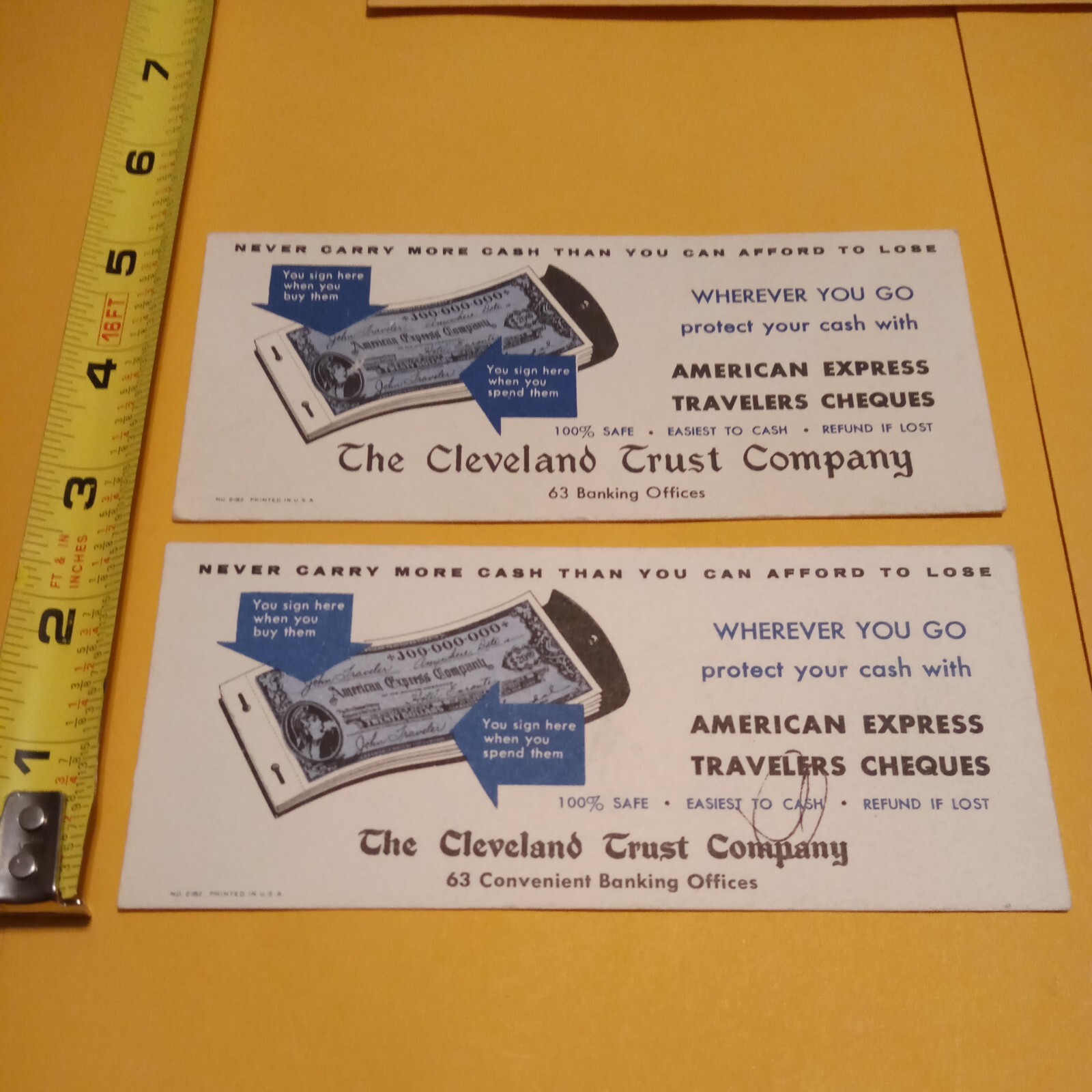 Vintage Advertisement Cards The Cleveland Trust Company American Express…