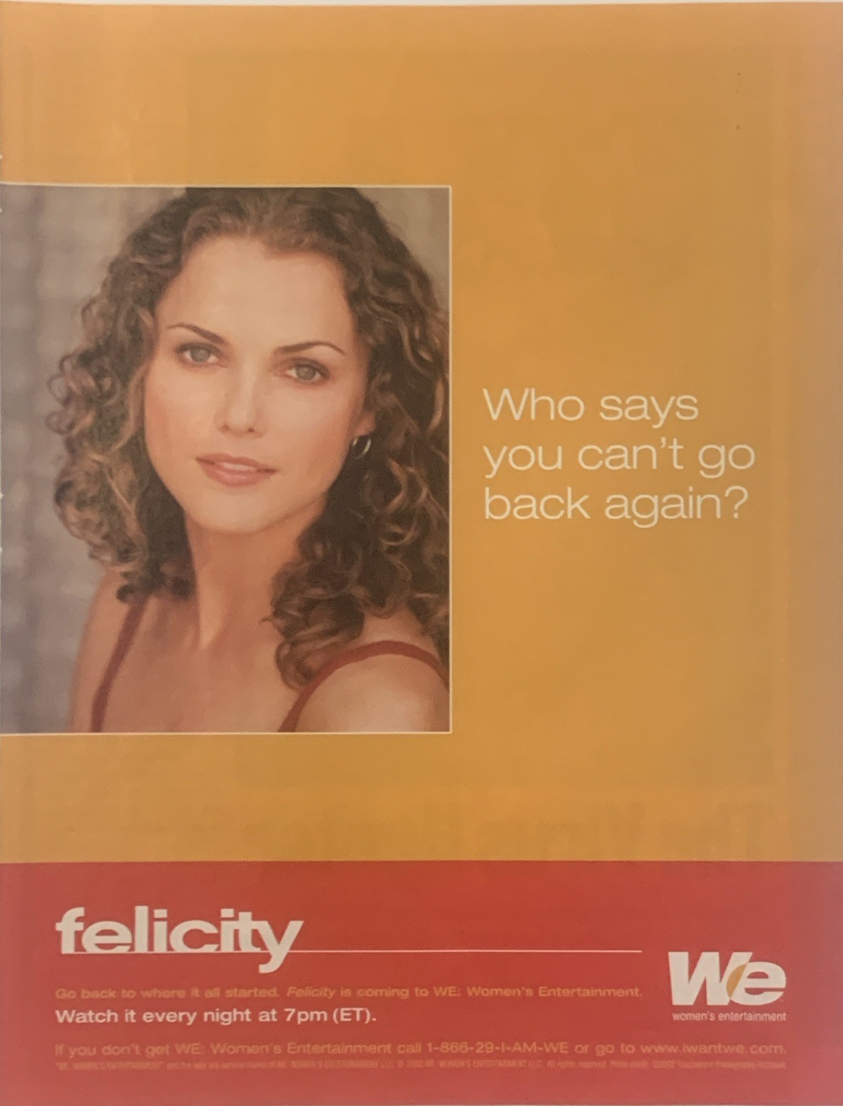 2002 Felicity PRINT AD TV Series Promo WE Network – Keri Russell VTG 2000s