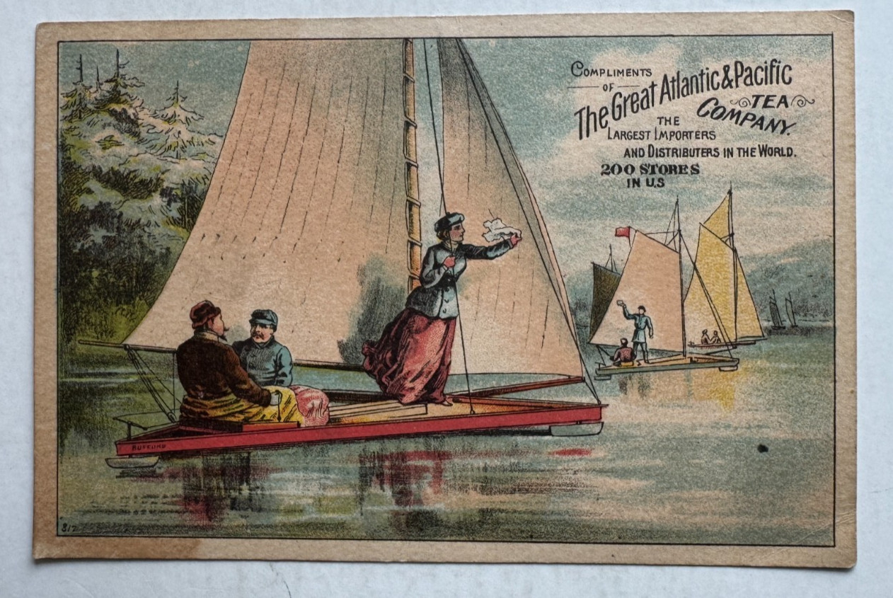 ca 1888 Advertising Trade Card A&P Great Atlantic & Pacific Tea Co Baking Powder