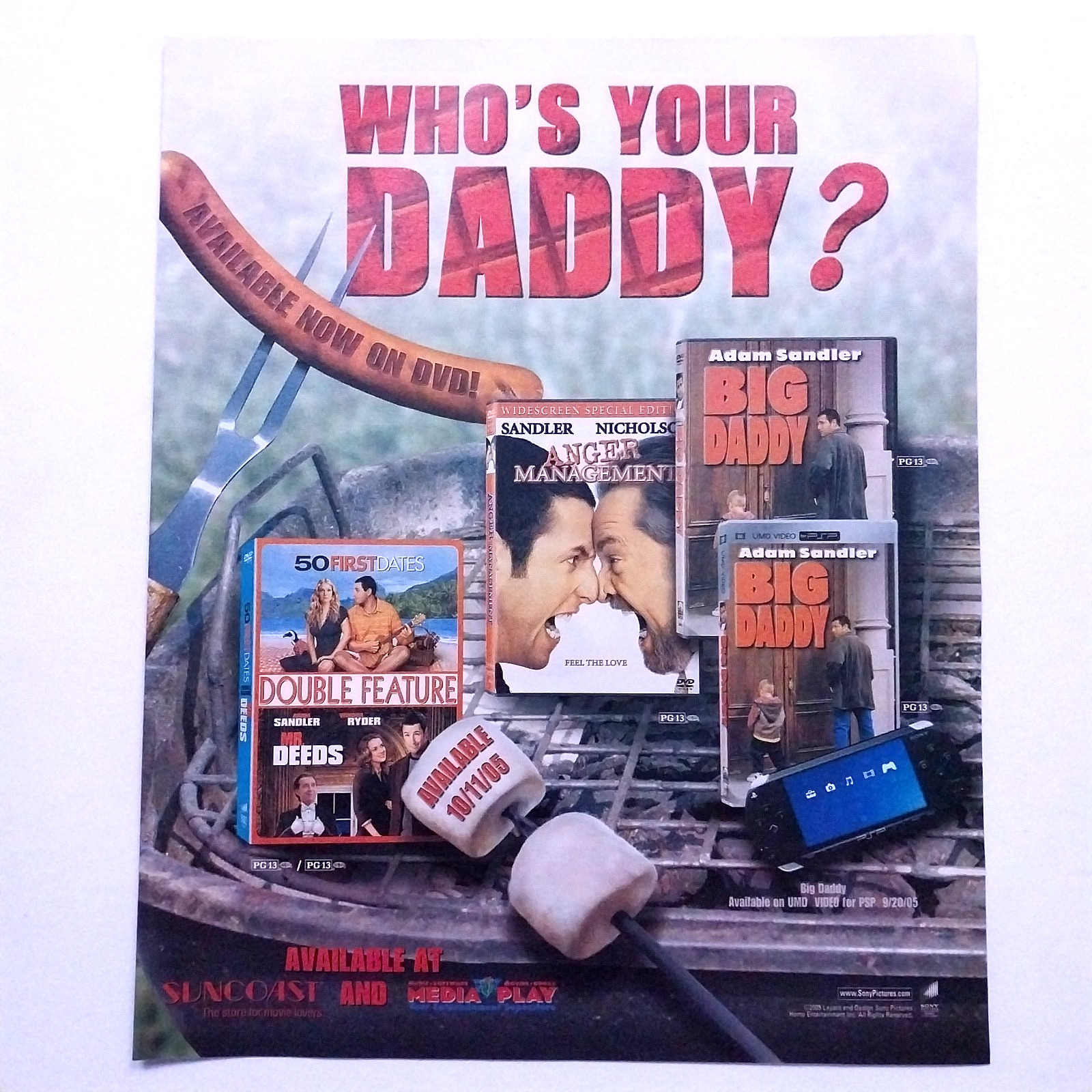 2005 Adam Sandler DVD Movies Vintage Print Ad Promo – Retro Y2K Wall Art