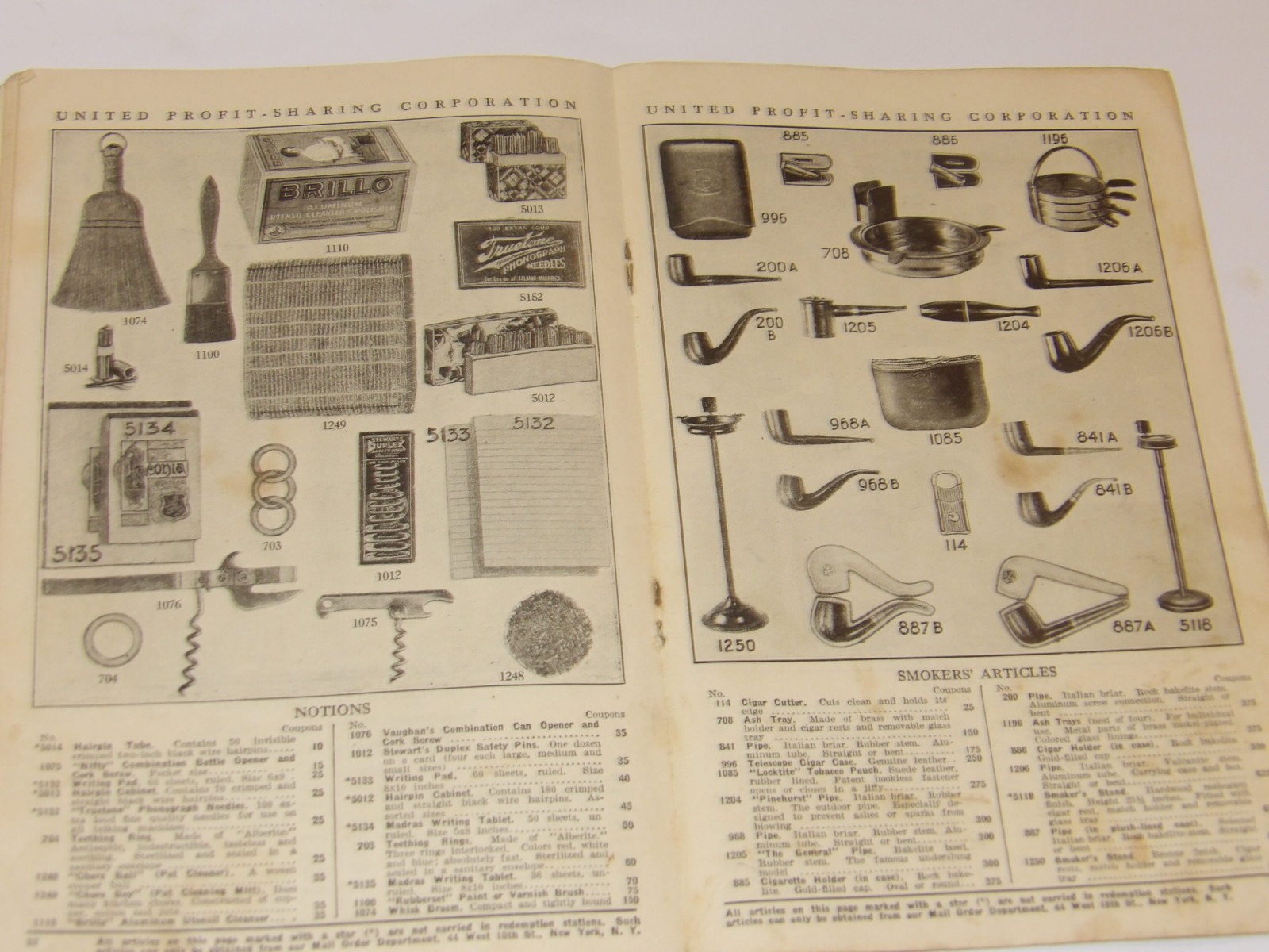 VINTAGE 1926 COUPON REDEMPTION CATALOG! TOYS/WATCHES/CLOCKS/PIPES/JEWELRY &MORE!