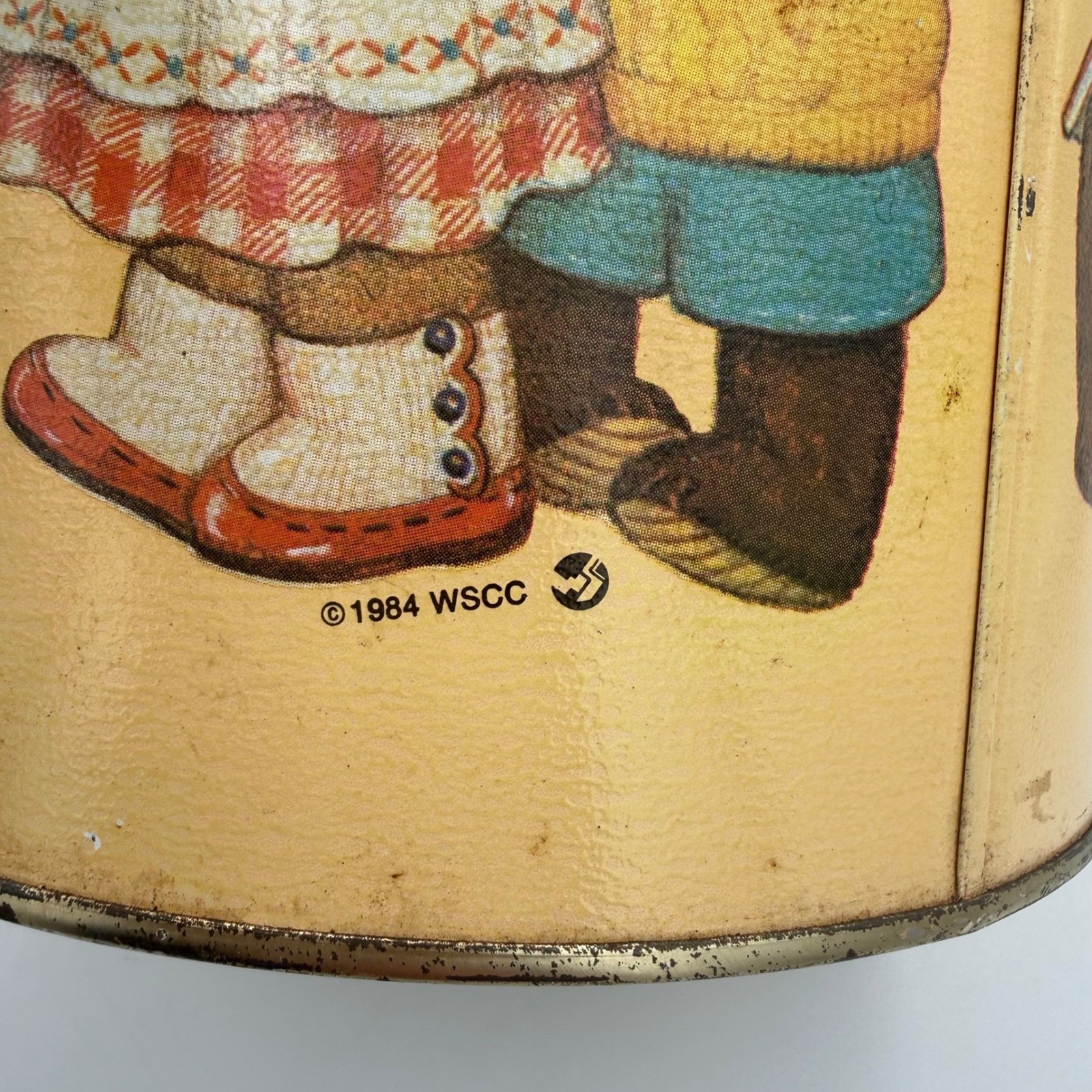 Vintage 1984 Marjorie Sarnat Teddy Bear Tin Bucket This Bears My Hug To You 6in