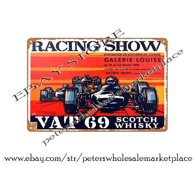 vintage repro Racing Show Galerie Louise Cars metal tin sign the wall artwork