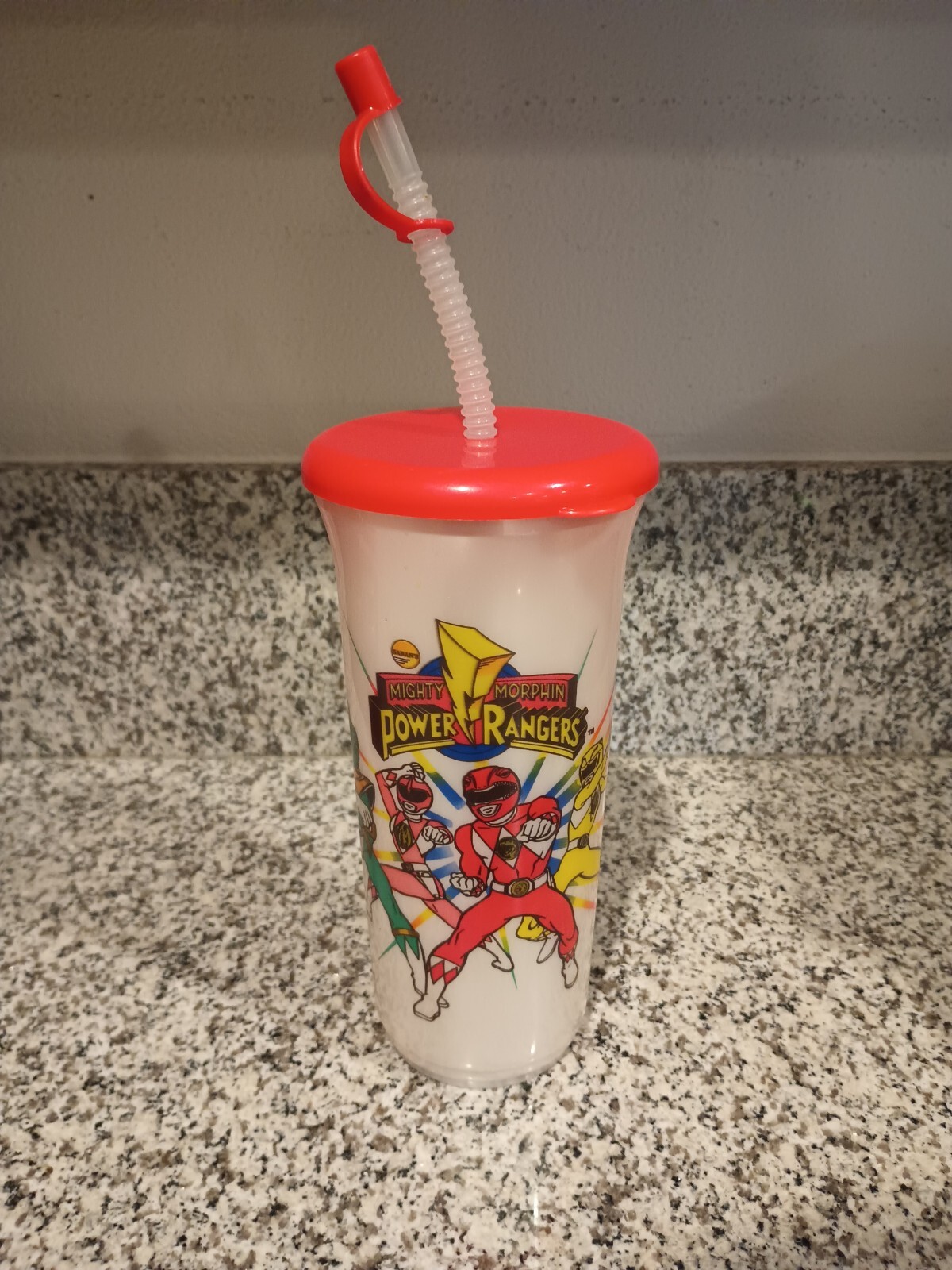 VTG Sport Sipper Saban Mighty Morphin Power Rangers Cup w/Lid Straw Plastic