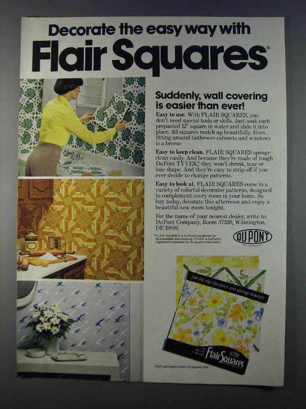 1980 Du Pont Flair Squares Wall Covering Ad – Easy Way