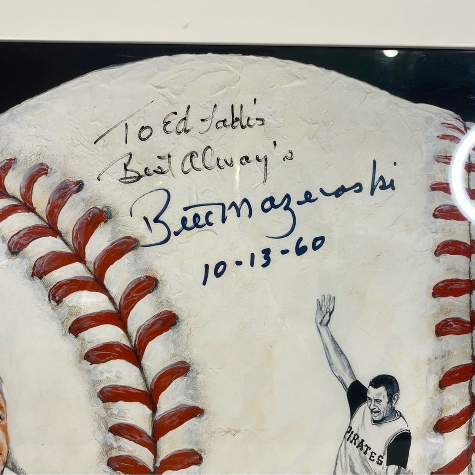 Bill Mazeroski Framed Print Signed Vintage 1960 Pittsburgh Pirates Numbered 80