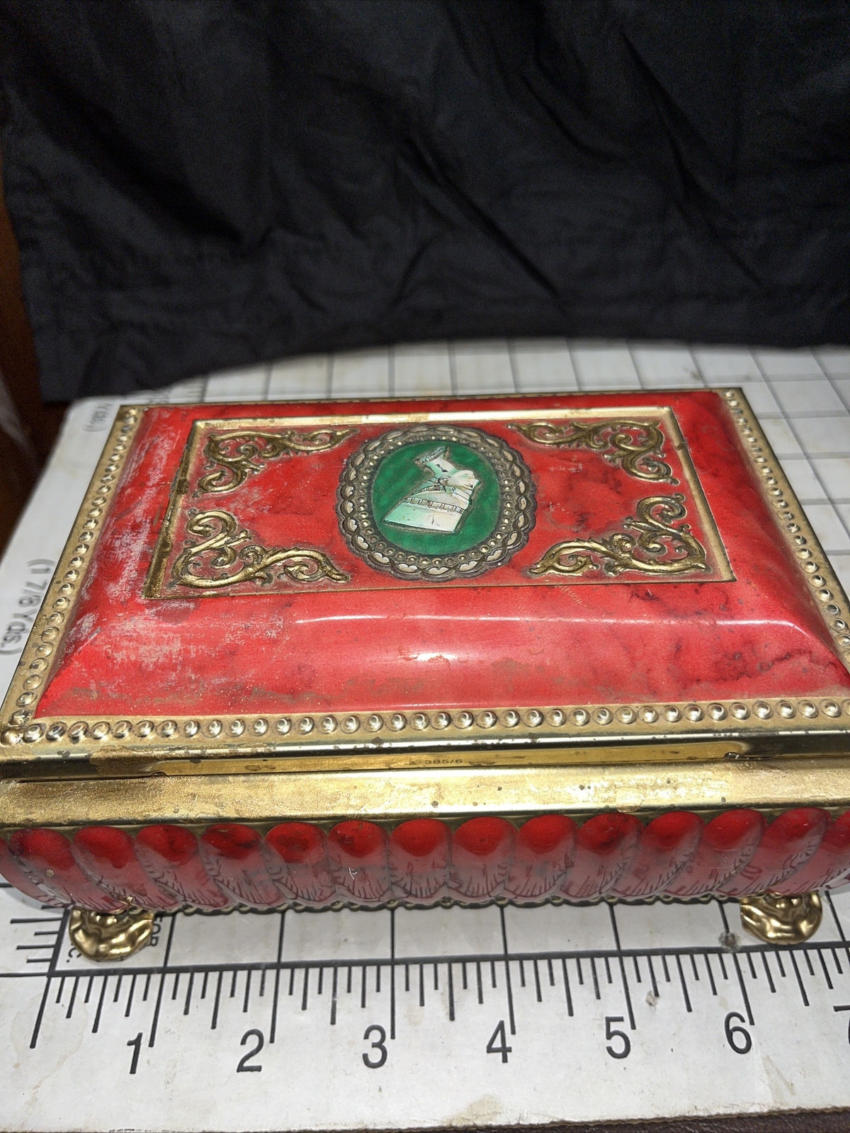 Blue Bird Confectionery Harry Vincent Limited Red & Gold Hinged Tin Box England