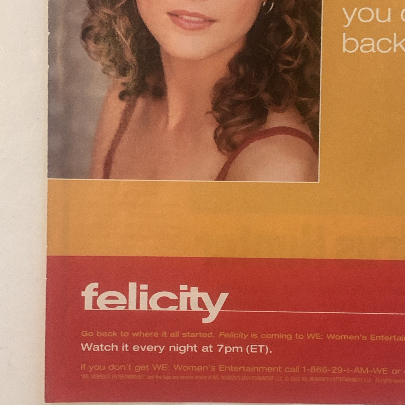 2002 Felicity PRINT AD TV Series Promo WE Network – Keri Russell VTG 2000s