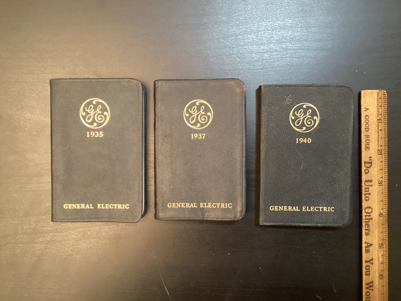 3 Vtg. General Electric Diaries Notebook Calendar Booklets: 1935, 1937, 1940