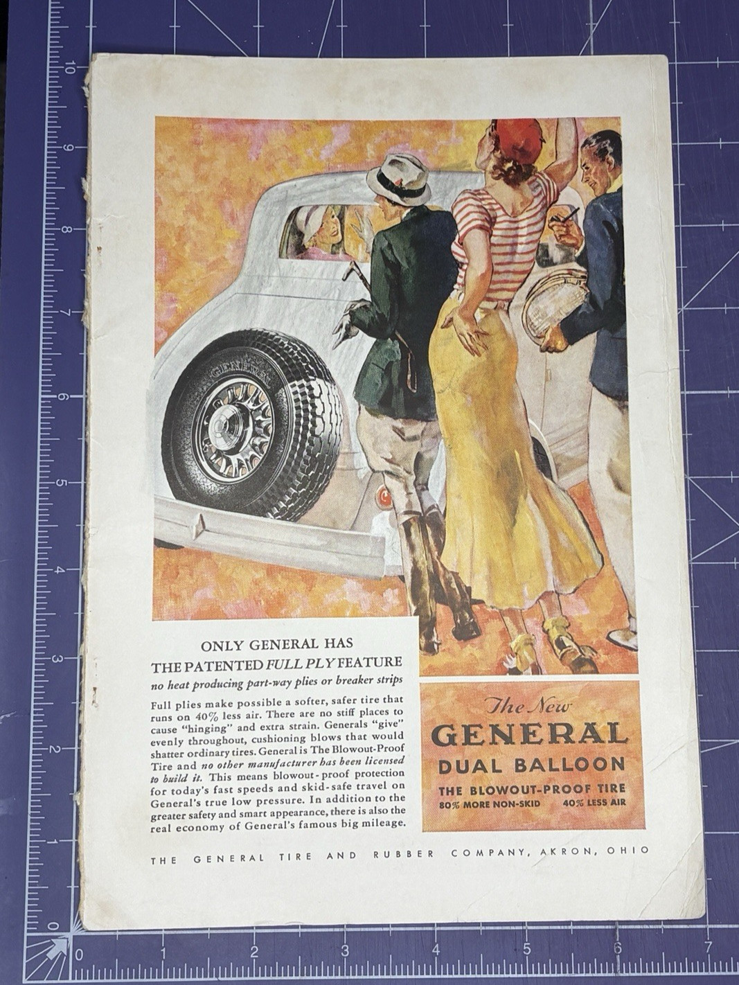 1933 PRINT AD GENERAL TIRE AND RUBBER COMPANY AKRON OHIO NEW DUAL BALLOON