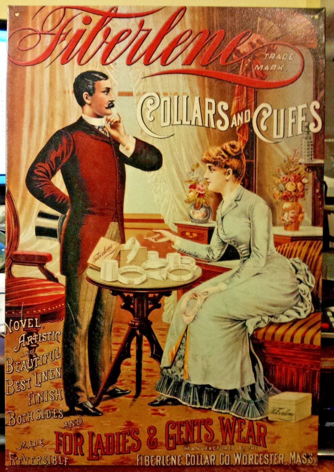 Fiberline Collars Tin Sign 1993 New York Historical Society