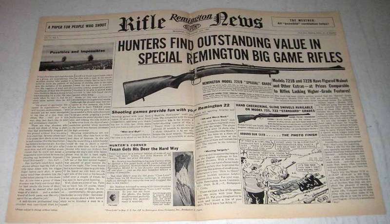 1953 Remington Rifle Ad – 721B Special Grade